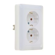 Розетка 2-м СП Хит 16А 250В с заземл. без защ. шторок бел. SE RS16-236-B