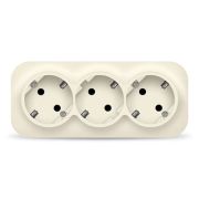 Розетка 3-м ОП 16А IP20 с заземл. сл. кость IONICH 1429